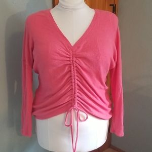 Maurices Ruched Front Long Sleeve Top